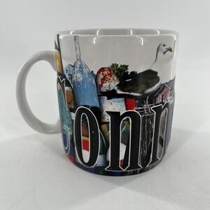 Connecticut Coffee Mug Emboss 3D Coast Lobster Mystic Seaport‎ Americaware 18 oz